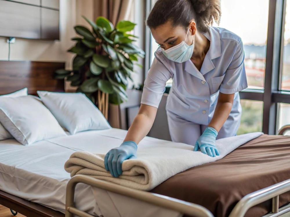 Overnight care from Thrive On Care includes comfort while resting beneath a clean sheet.