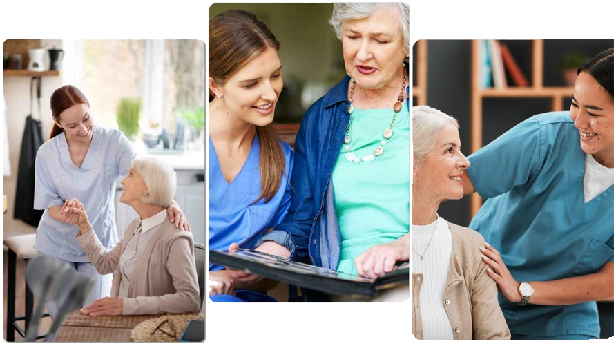 A couple receives medication reminders while reviewing a schedule with Thrive On Care.