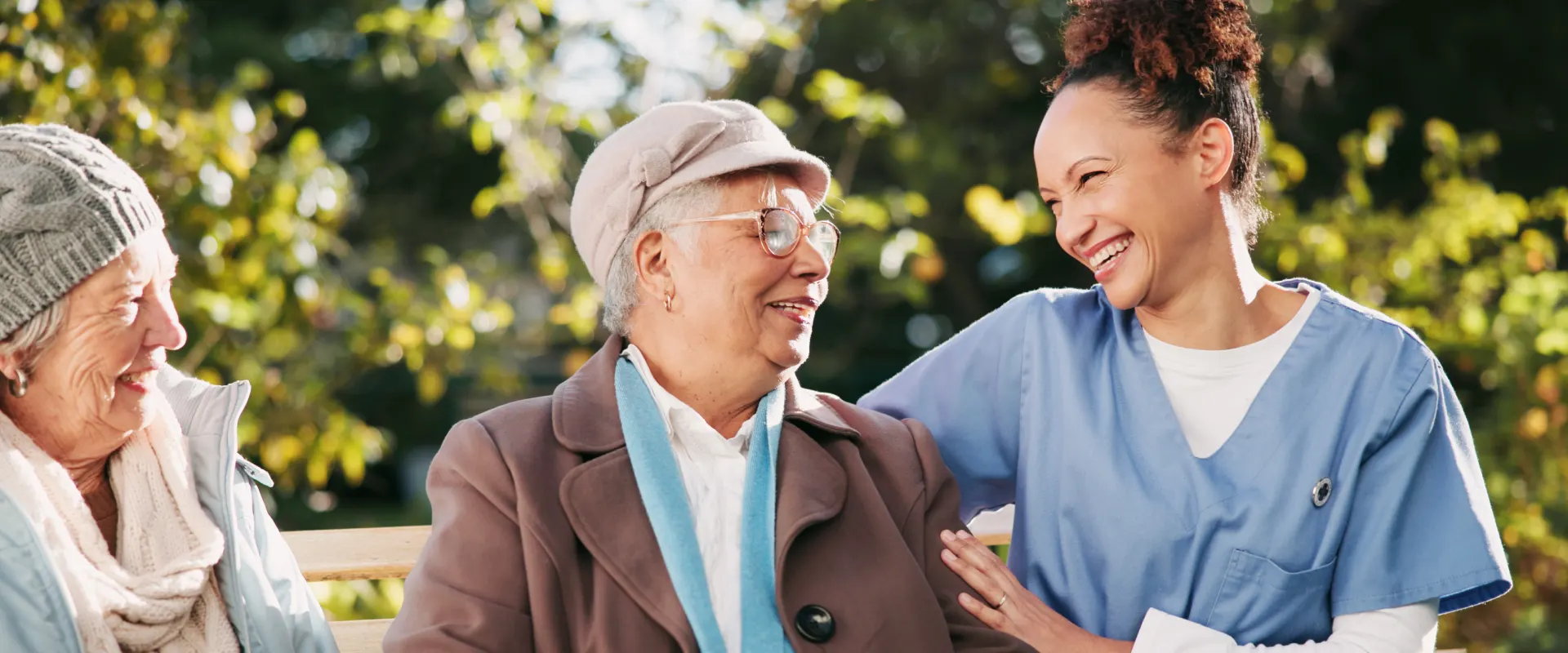 Companion care from Thrive On Care allows a couple to enjoy time together in a local park.