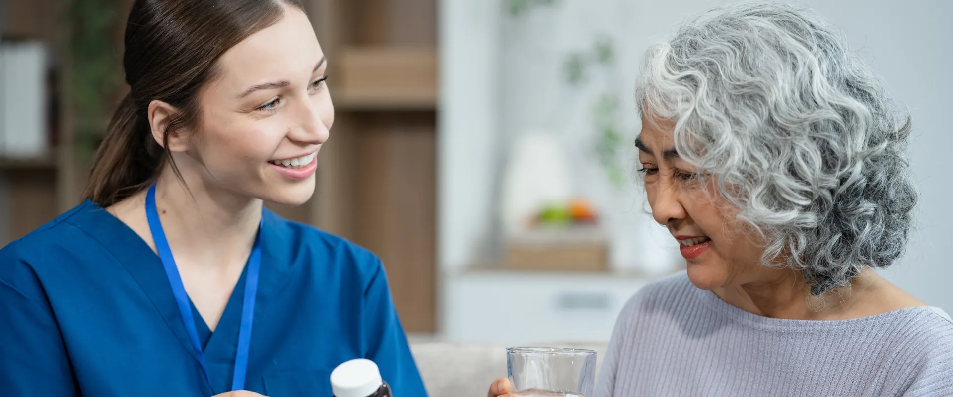 Thrive On Care helps clients manage food preparation and safety in a home kitchen.